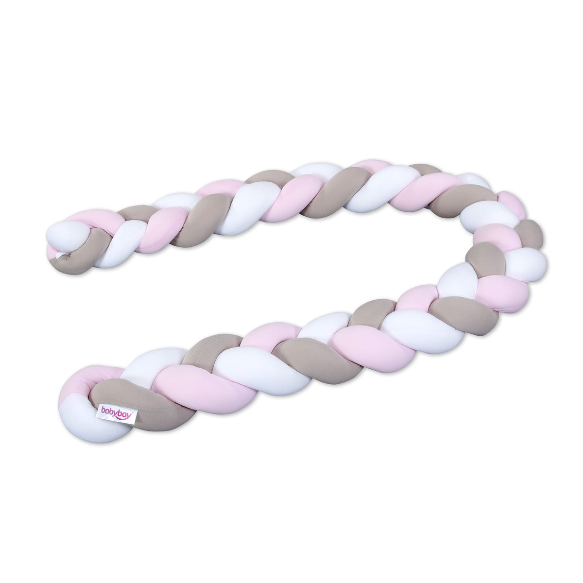 babybay Nestchenschlange geflochten weiss / beige / rosa