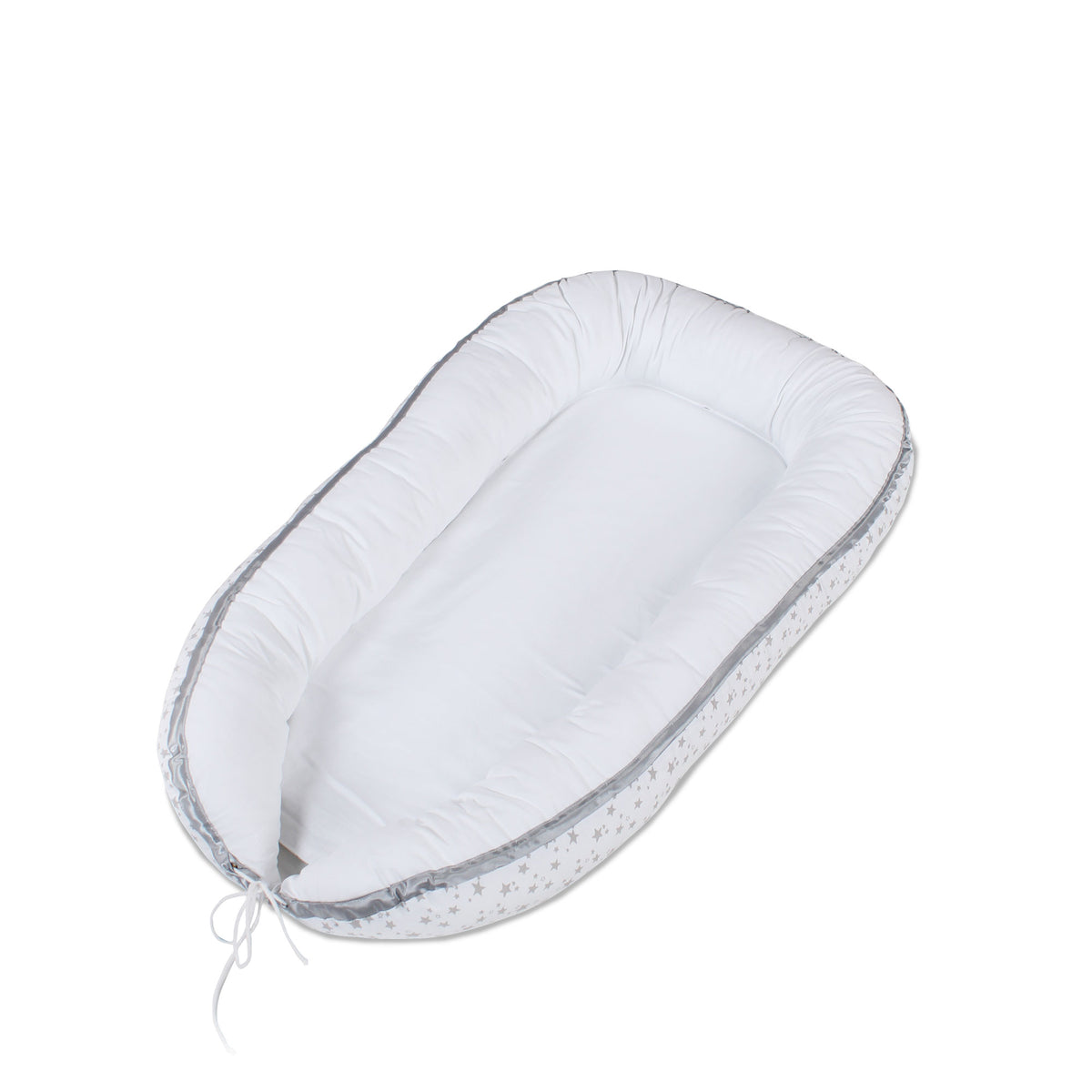 babybay Kuschelnest weiss Sterne perlgrau