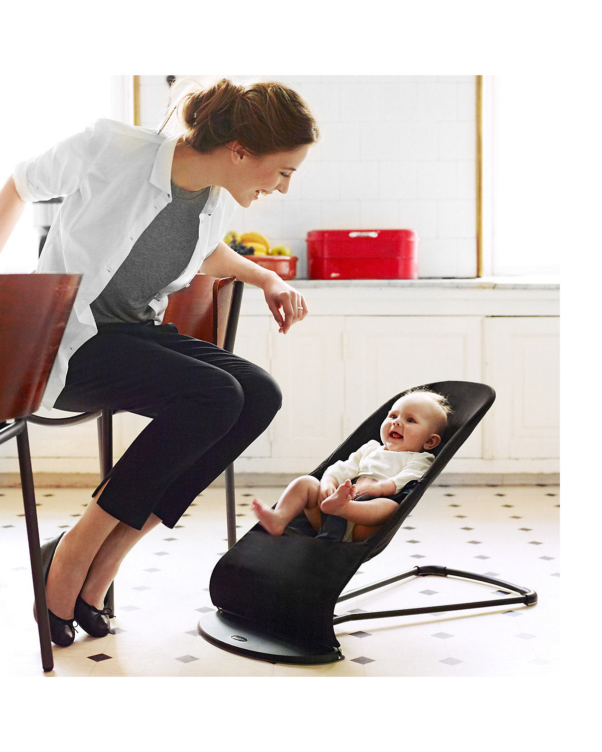 BabyBjörn Babywippe Balance Soft Cotton schwarz/dunkelgrau