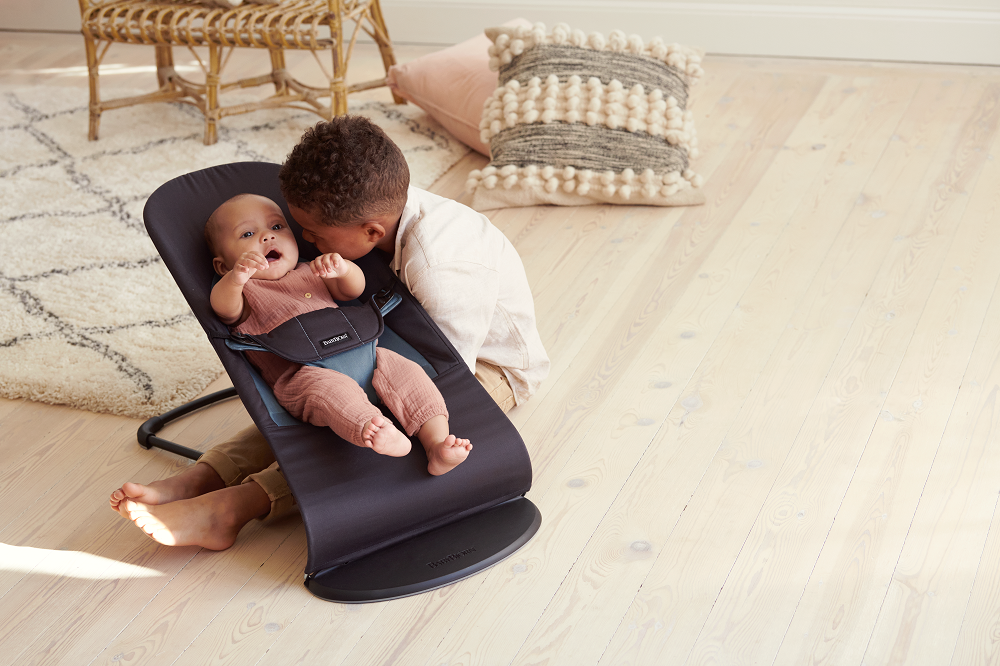 BabyBjörn Babywippe Balance Soft Cotton schwarz/dunkelgrau