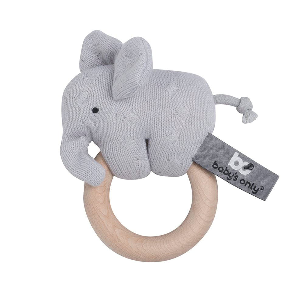 Baby&#39;s Only Holzrassel Elefant silver grey
