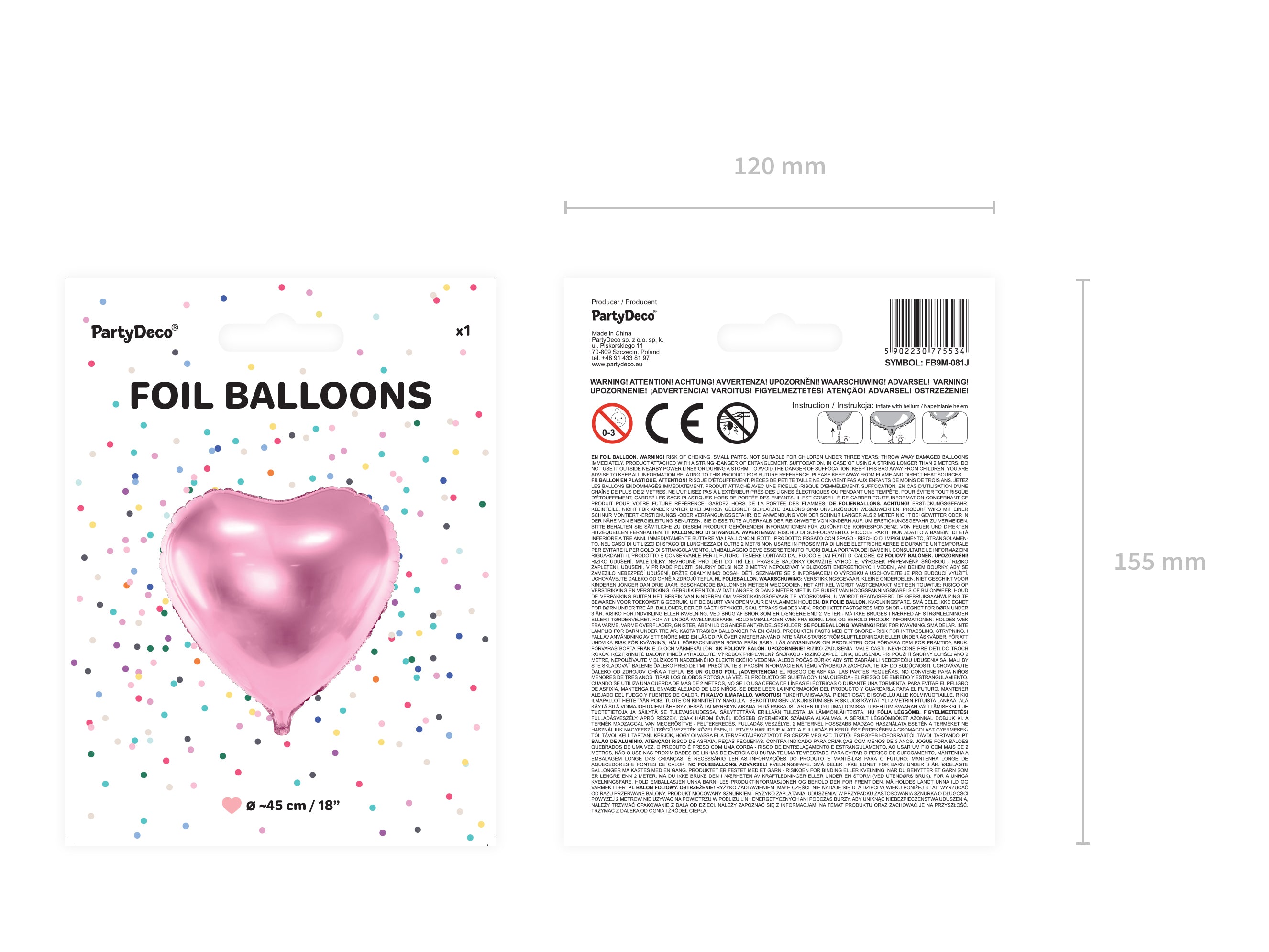 Babyshower Herz Ballon rosa