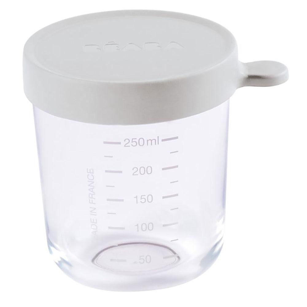 Beaba Kostgläschen aus Glas 250ml hellgrau