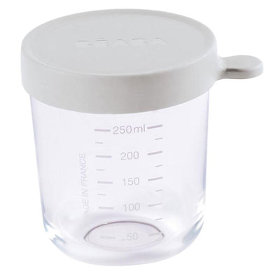 Beaba Kostgläschen aus Glas 250ml hellgrau