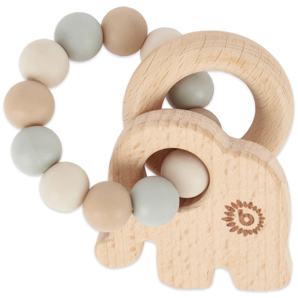 Bieco Holz-Beissring Elefant mit Silikonkette
