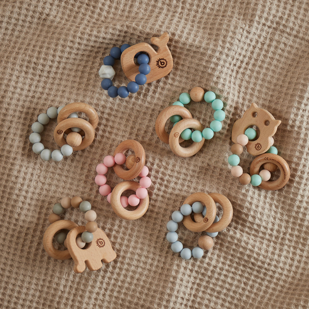 Bieco Holz-Beissring Elefant mit Silikonkette