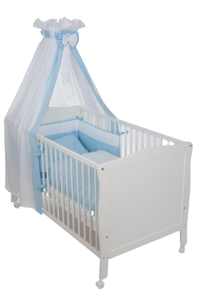 Kinderbett 70 x 140 cm inkl. 4-tlg. Bett-Set blau - Sonderangebot