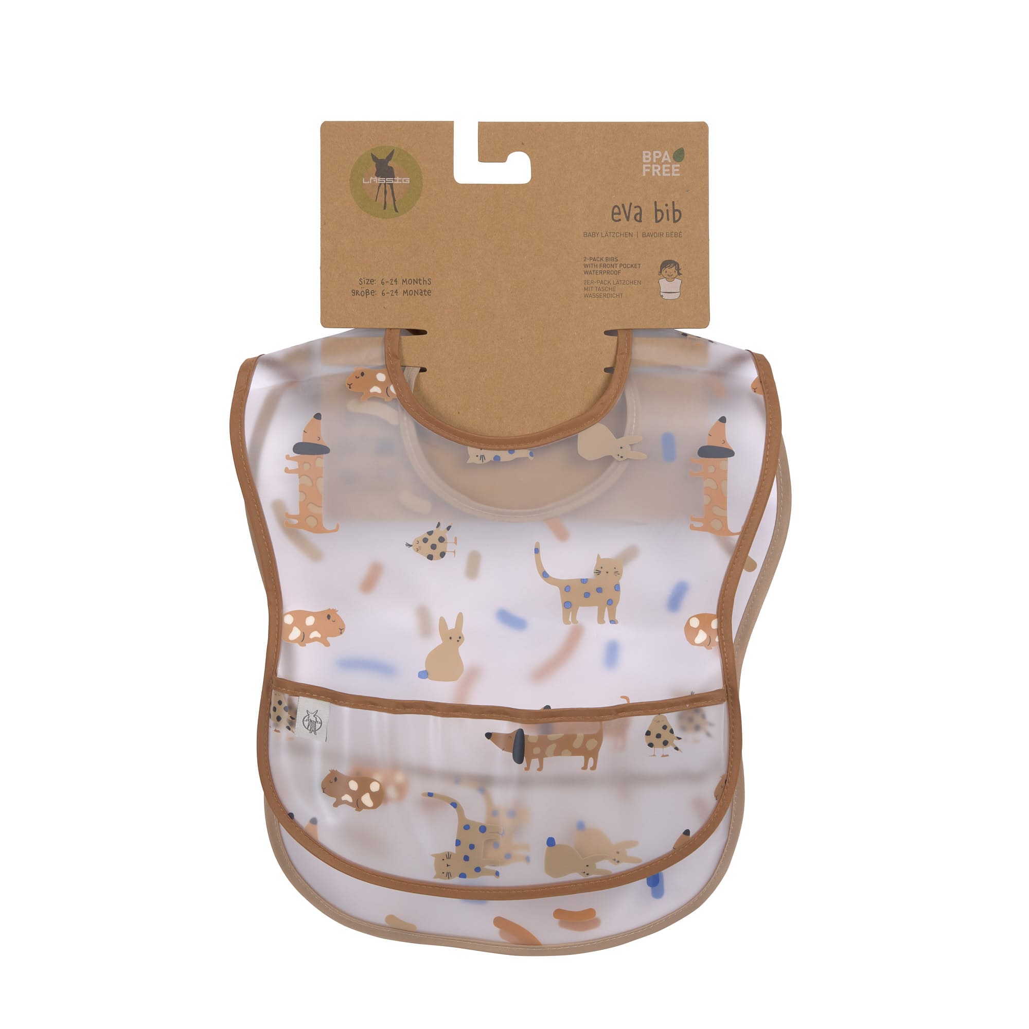 Lässig Lätzchen mit Auffangschale (2 Stk), Little Mateys Royal Blau