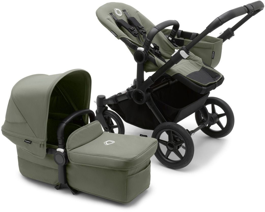 Bugaboo Donkey 5 Mono-Kinderwagen, komplett Schwarz/Waldgrün