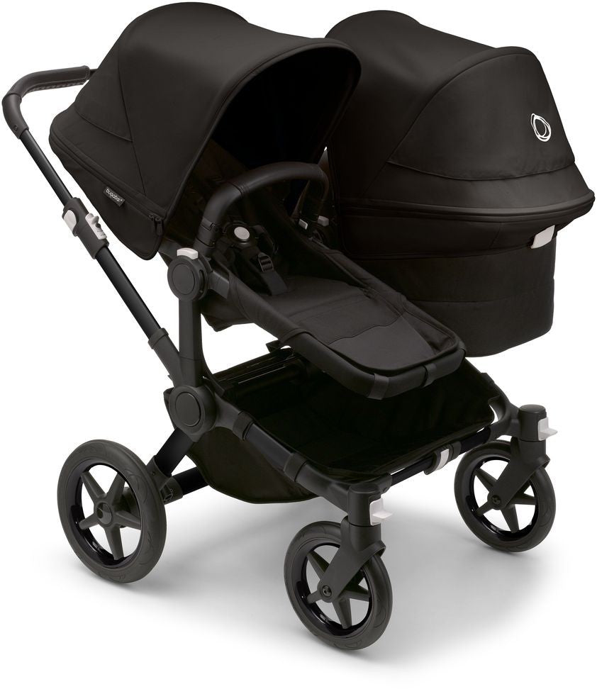 Bugaboo Donkey 5 Duo-Kinderwagen, komplett Schwarz/Mitternachtsschwarz