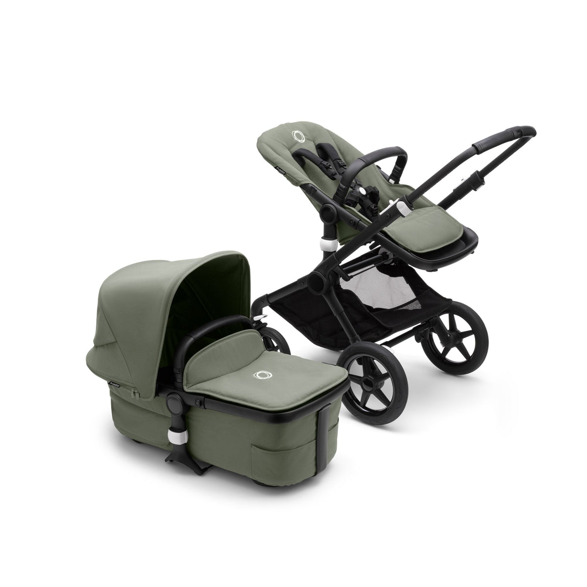 Bugaboo Fox3 Kombi-Kinderwagen schwarz/waldgrün