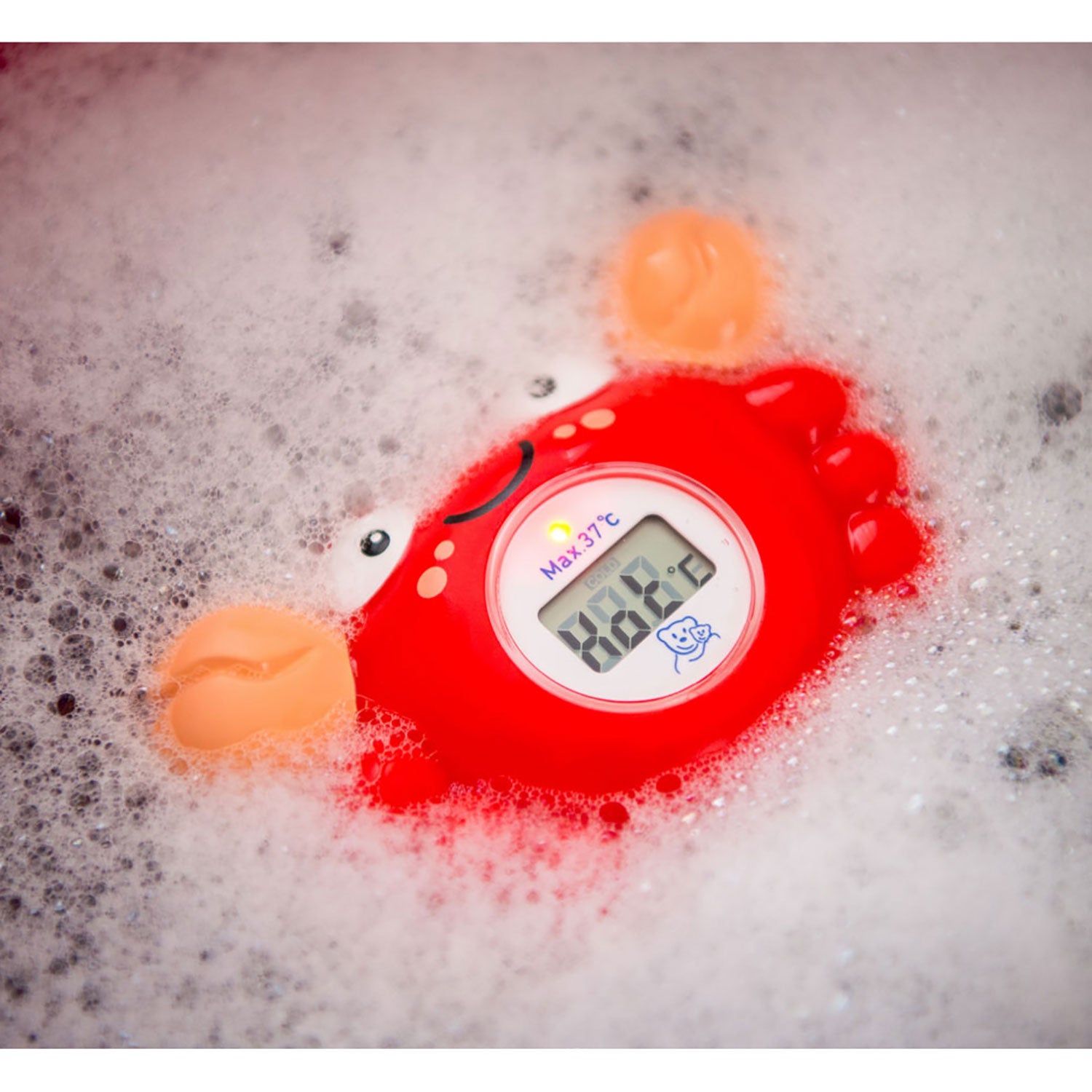 Rotho Digitales Badethermometer Krabbe rot mit Spritzfiguren