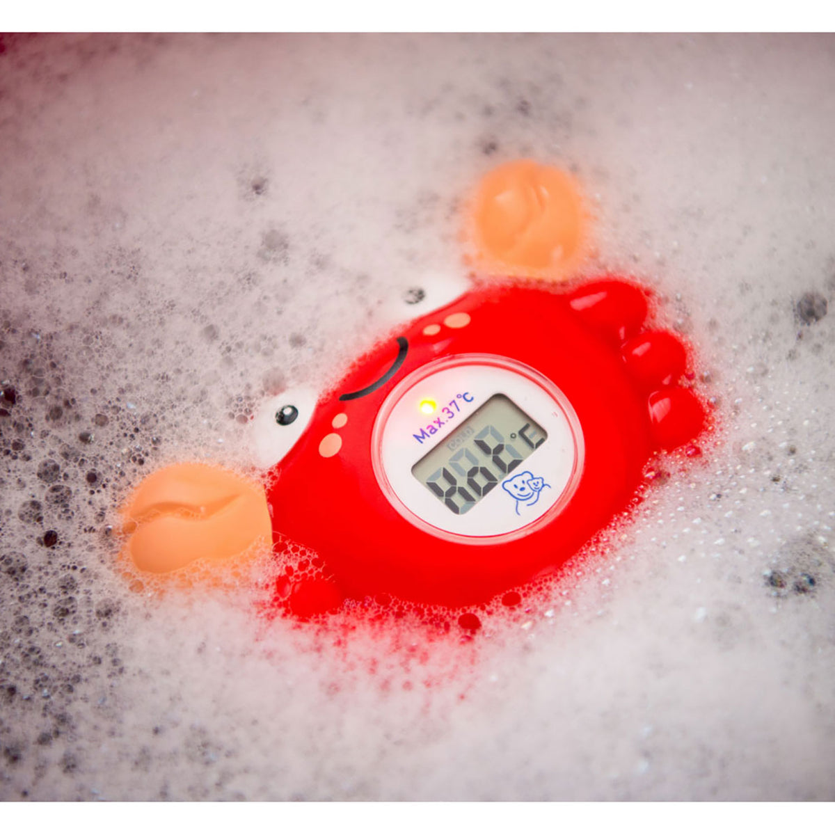 Rotho Digitales Badethermometer Krabbe rot mit Spritzfiguren