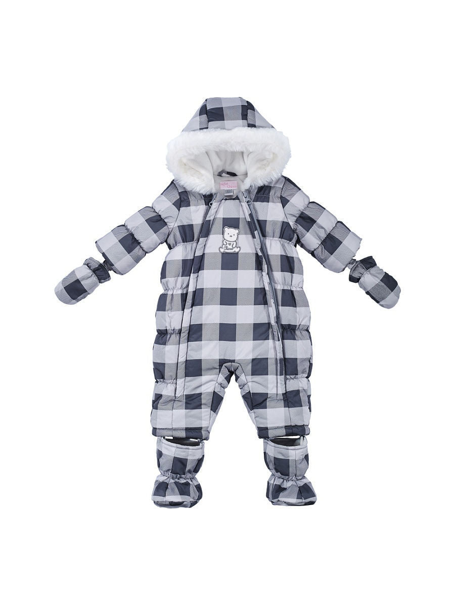 Chicco Winter-Babyoverall grau kariert