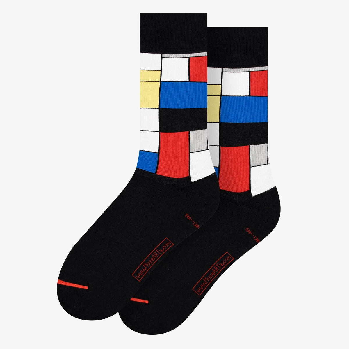 Sockendesign Piet Mondrian - Komposition mit Rot, Blau und Gelb