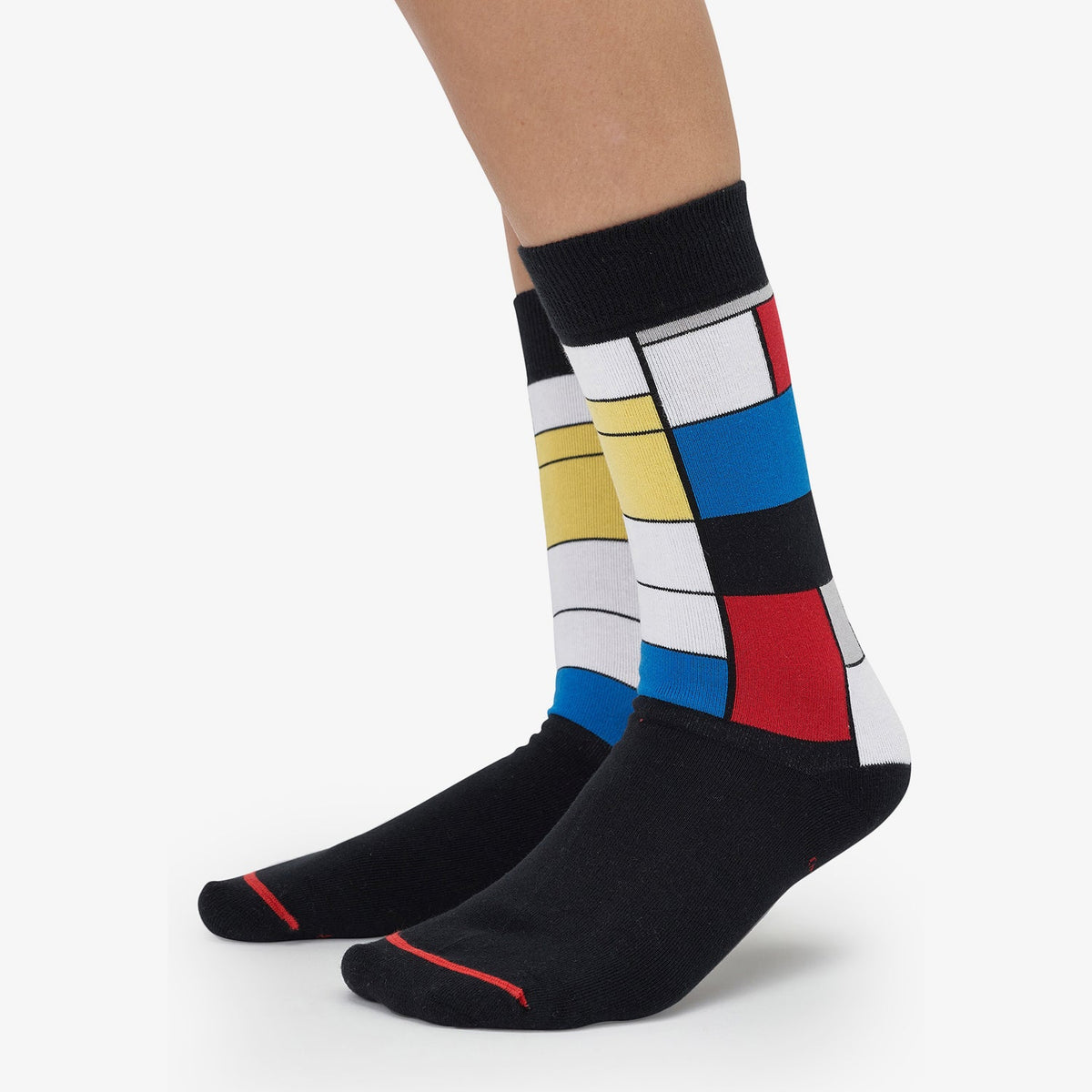 Sockendesign Piet Mondrian - Komposition mit Rot, Blau und Gelb