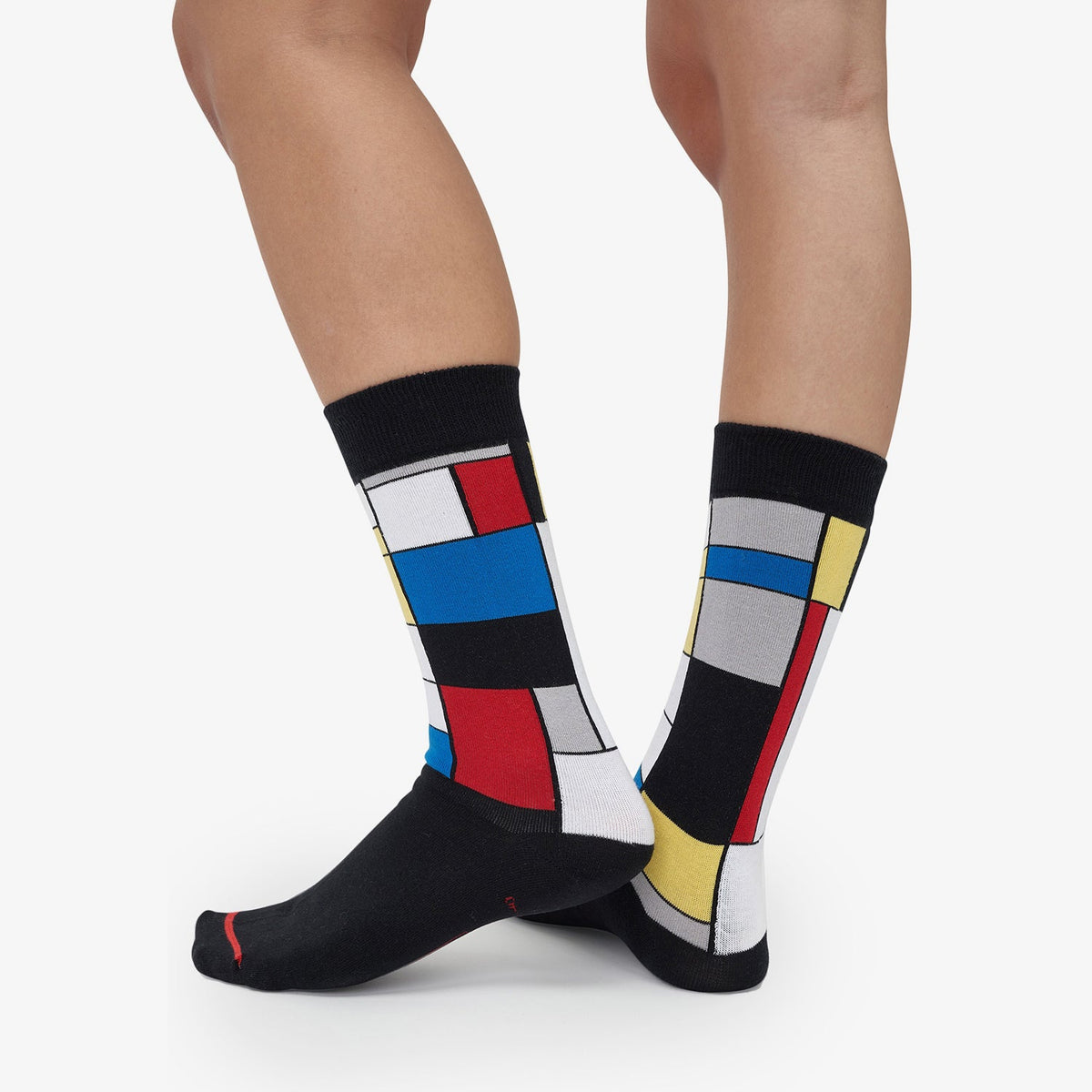 Sockendesign Piet Mondrian - Komposition mit Rot, Blau und Gelb