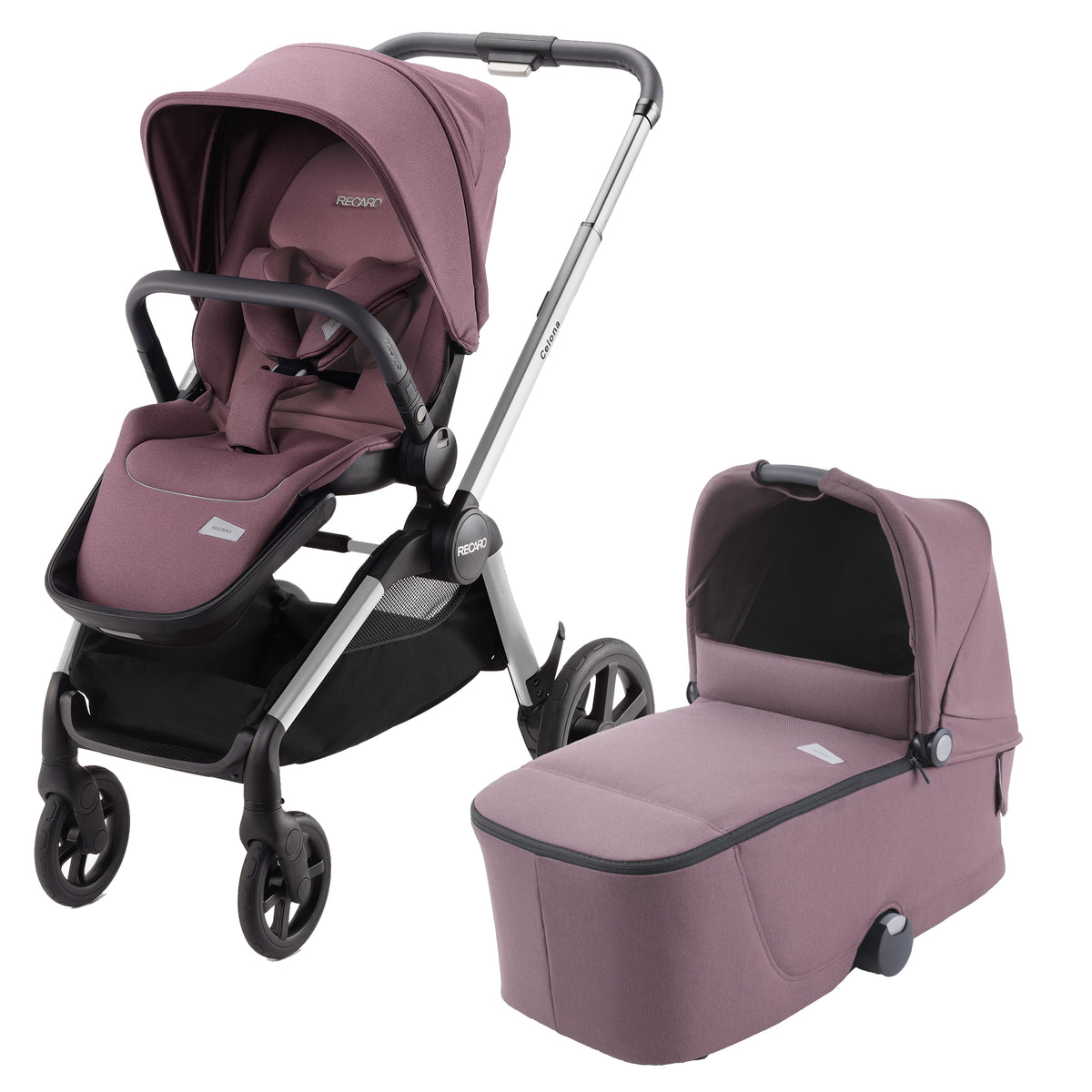 Recaro Celona Kombikinderwagen silver Prime inkl. Babywanne