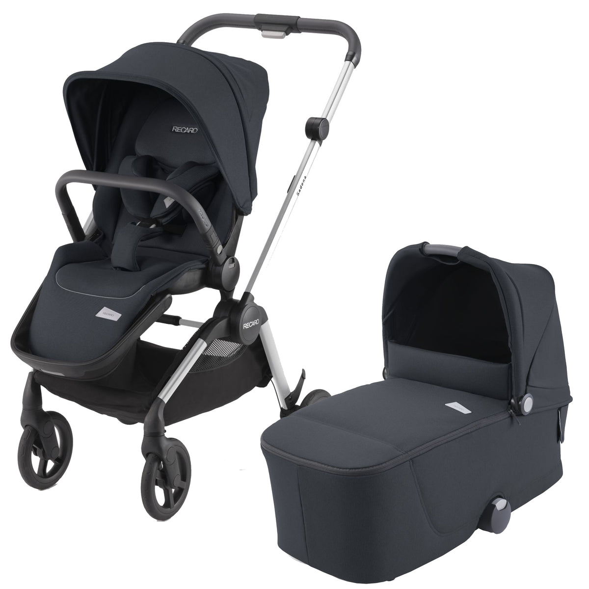 Recaro Sadena Kombikinderwagen silver Prime inkl. Babywanne