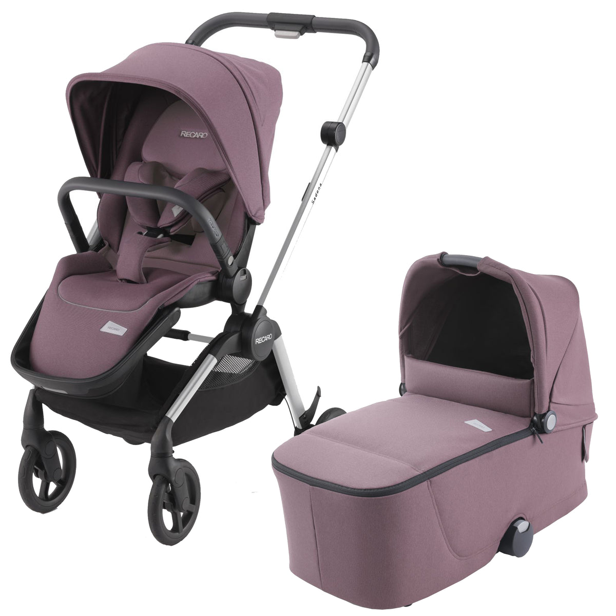 Recaro Sadena Kombikinderwagen silver Prime inkl. Babywanne