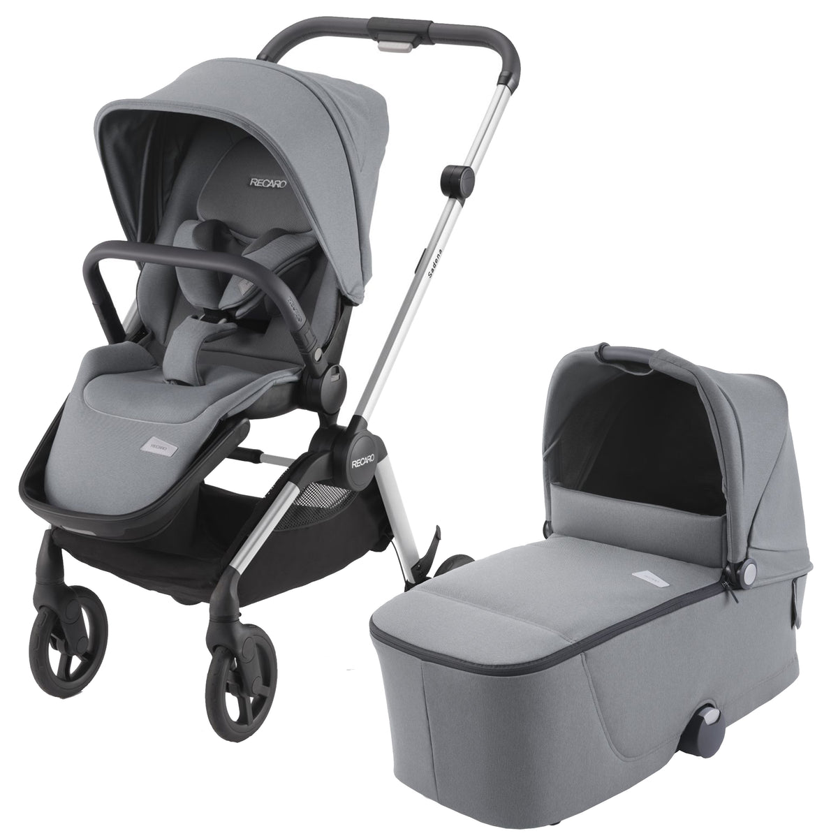 Recaro Sadena Kombikinderwagen silver Prime inkl. Babywanne