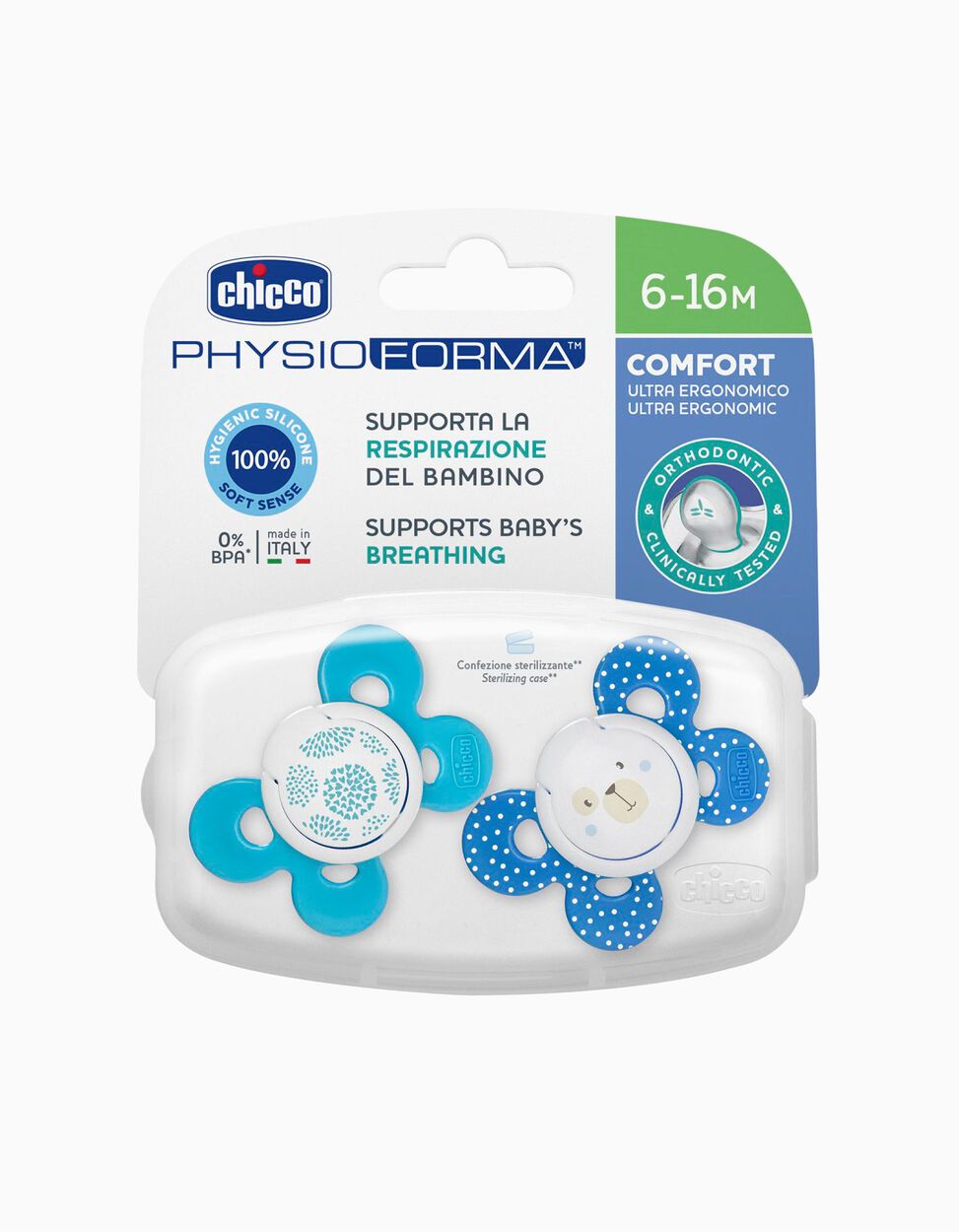 Chicco Physiologischer Beruhigungssauger PHYSIOFORMA COMFORT Silikon  2 Stk. - 6-16m