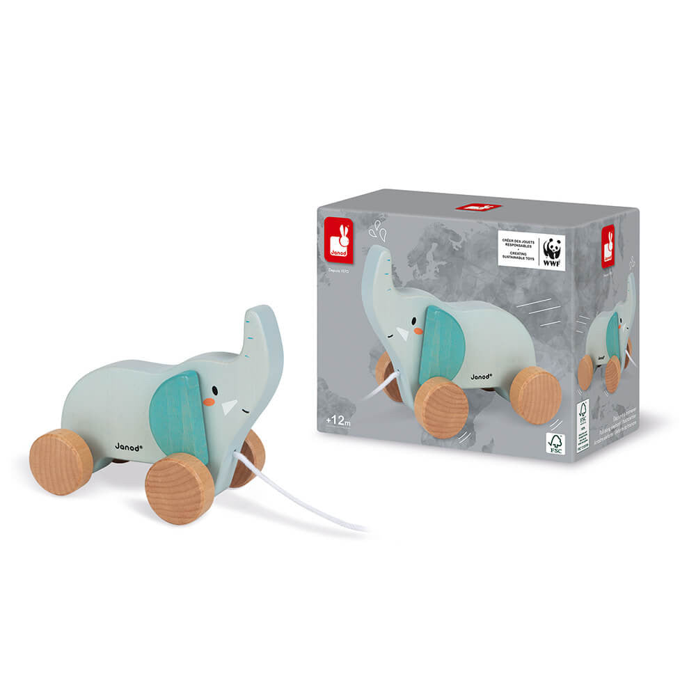 Janod Nachziehtier Elefant Holz WWF®-PARTNERSCHAFT