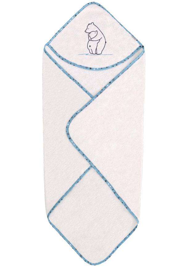 Sterntaler GOTS Kapuzen-Badetuch 80x80cm Eisbär Elia - weiss