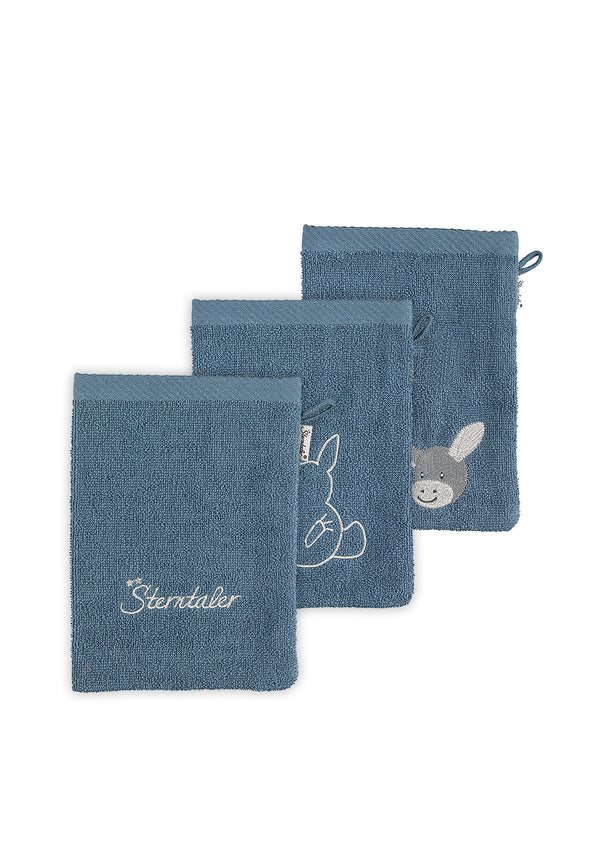 Sterntaler GOTS 3er Waschhandschuh Esel Emmi aus Frottee