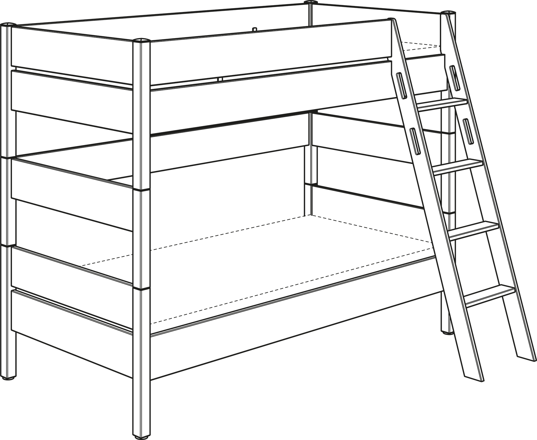 PAIDI TIAGO Etagenbetten Höhe 180 cm