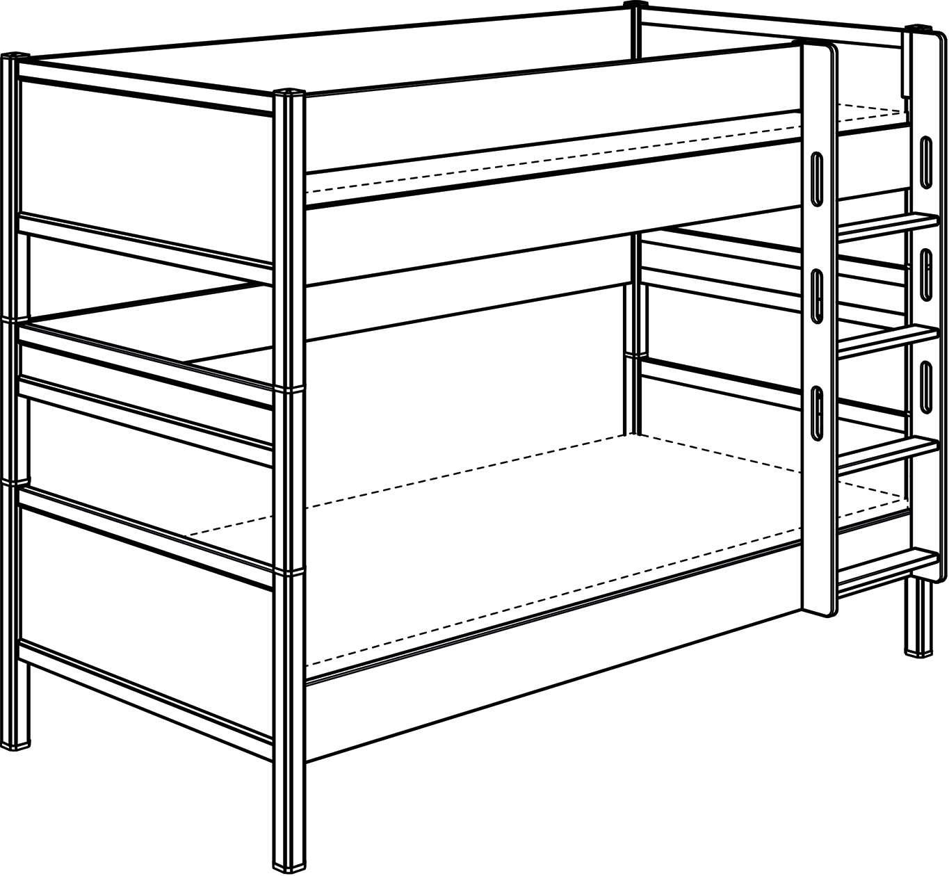 PAIDI SOPHIA Etagenbetten Höhe 155 cm