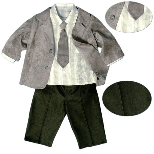 Anzug-Set Festive 4-teilig Grey Velour