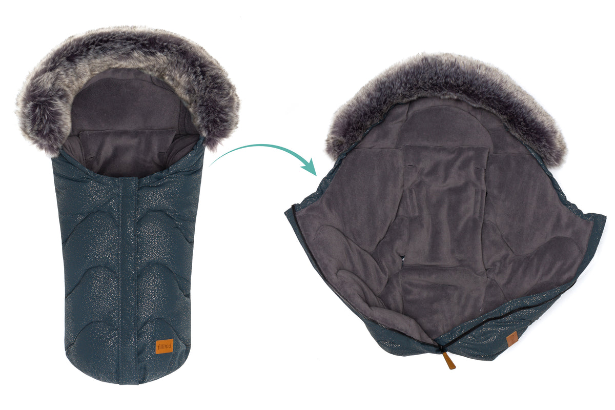 Fillikid Winterfusssack Lhotse für Wanne oder Babyschale Galaxy grey