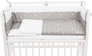 Fillikid Beistellbett 40x90 cm Cocon Plus weiss inkl. Bettwäsche-Set Stars (geeignet für Boxspringbetten)