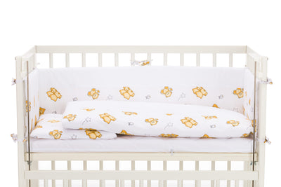 Fillikid Beistellbett 40x90 cm Cocon Plus weiss inkl. Bettwäsche-Set Bärchen (geeignet für Boxspringbetten)