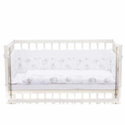 Fillikid Beistellbett 40x90 cm Cocon Plus weiss inkl. Bettwäsche-Set Schäfchen (geeignet für Boxspringbetten)