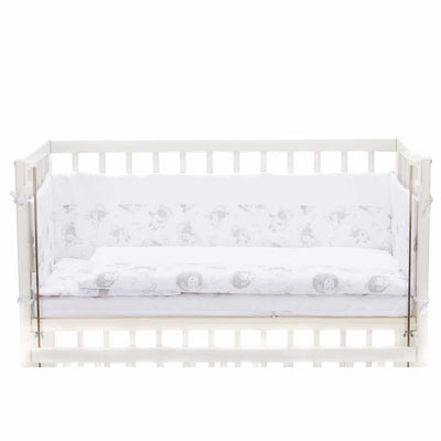 Fillikid Beistellbett 40x90 cm Cocon Plus weiss inkl. Bettwäsche-Set Schäfchen (geeignet für Boxspringbetten)
