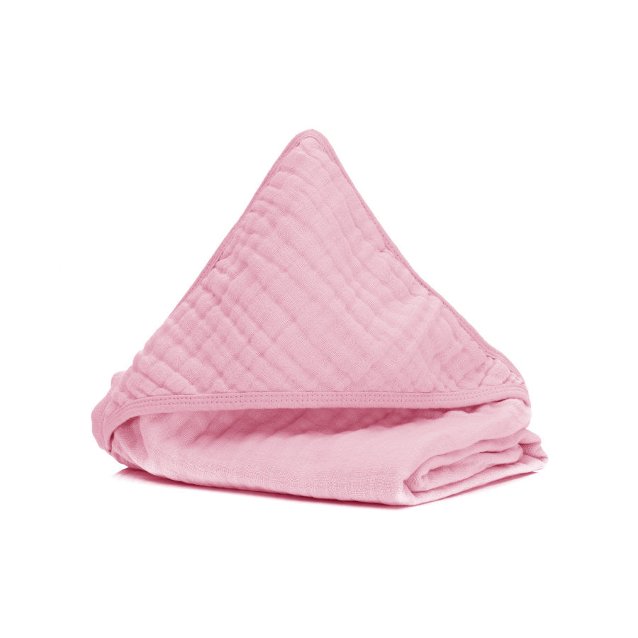 Fillikid Kapuzenbadetuch Muslin 75x75 cm altrosa
