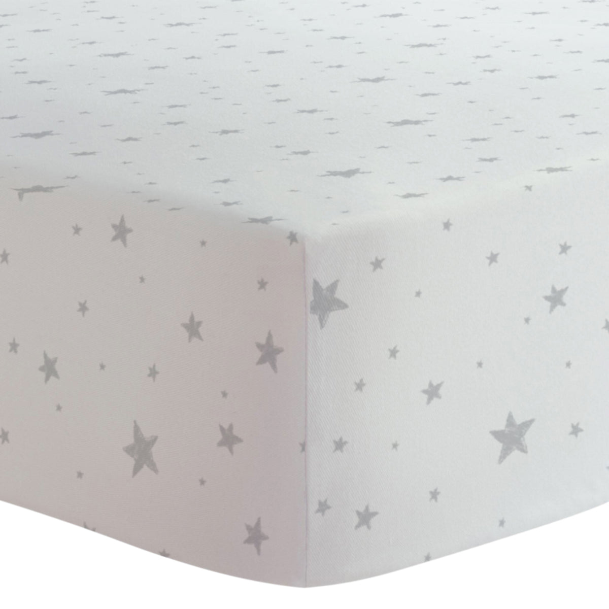 Kushies Fixleintuch Flanell Sterne grau 70x140cm