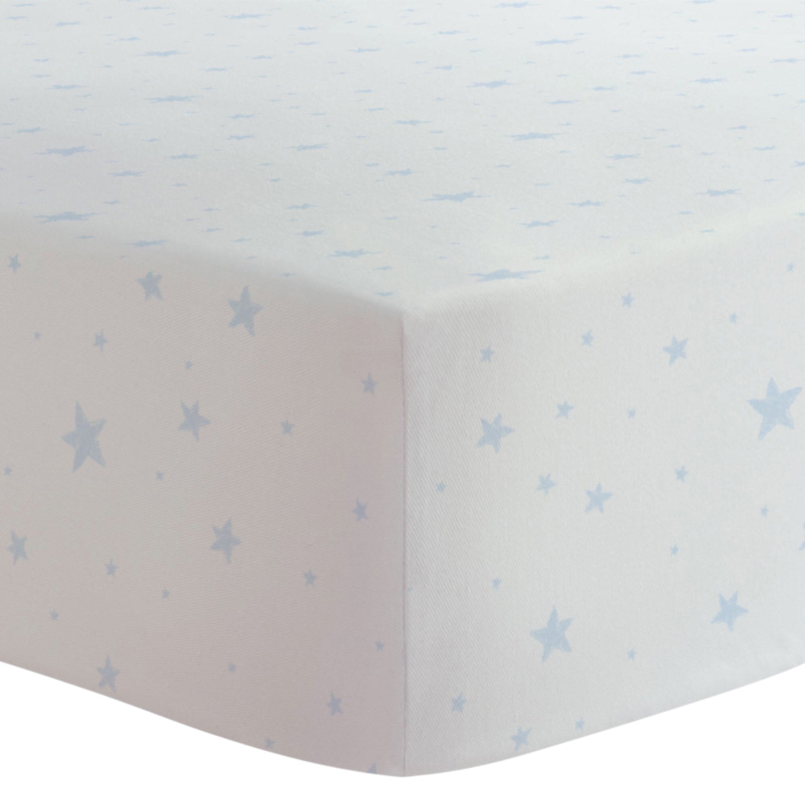 Kushies Fixleintuch Flanell Sterne hellblau 70x140cm