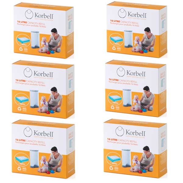 Korbell Nachfüllfolie 6er Pack + Windeleimer gratis