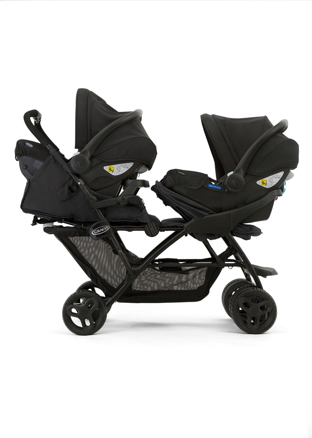 Graco Stadium Duo Geschwisterbuggy mit Snugride iSize Babyschale - Titanium