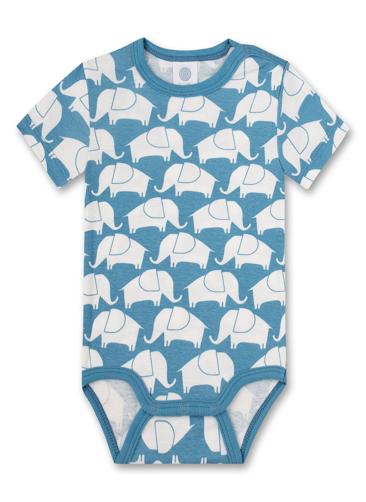 Sanetta 2er Pack Body kurzarm Blau Weiss Elefant