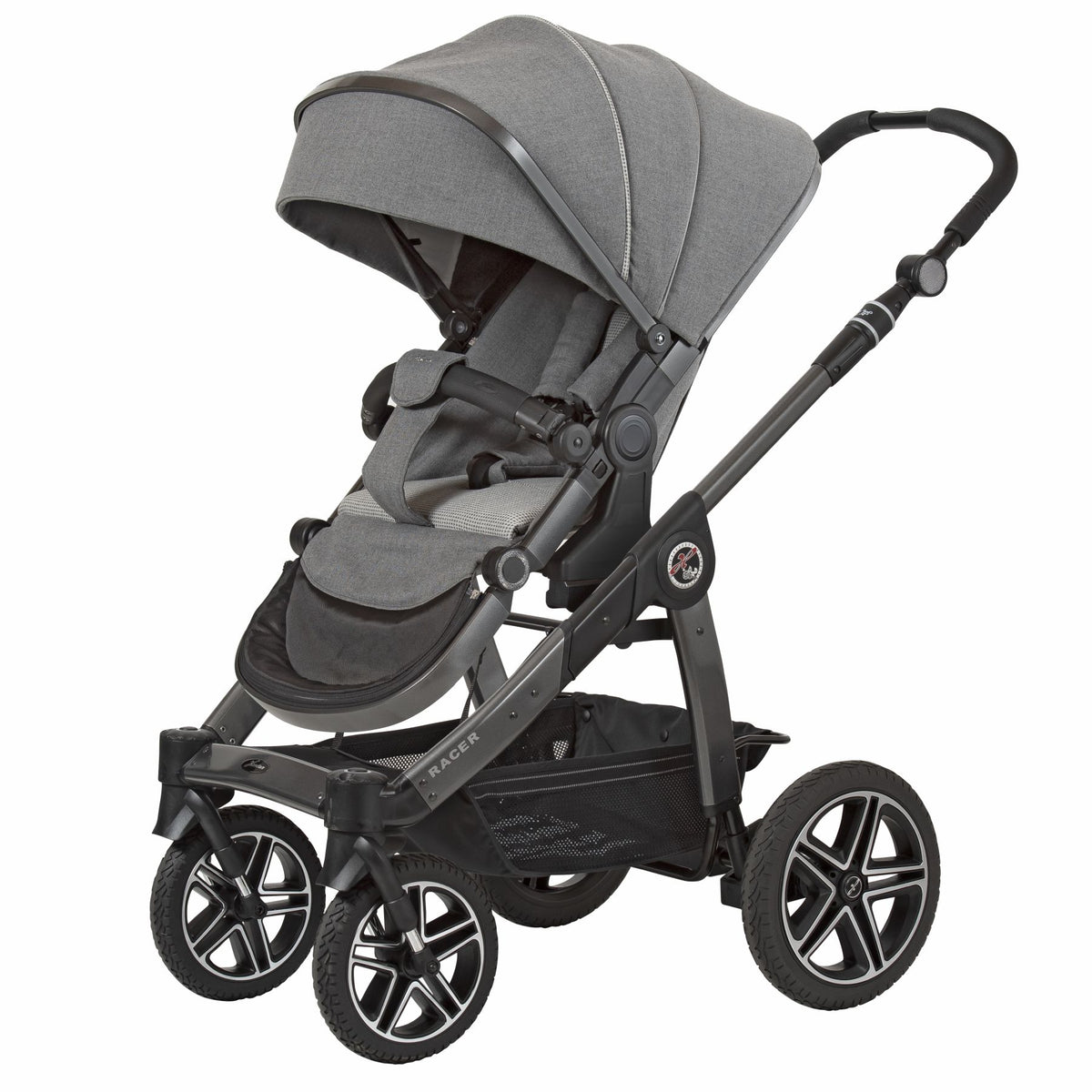 Hartan Kinderwagen Racer GTX mit Handbremse cozy grey 210 mit Falttasche