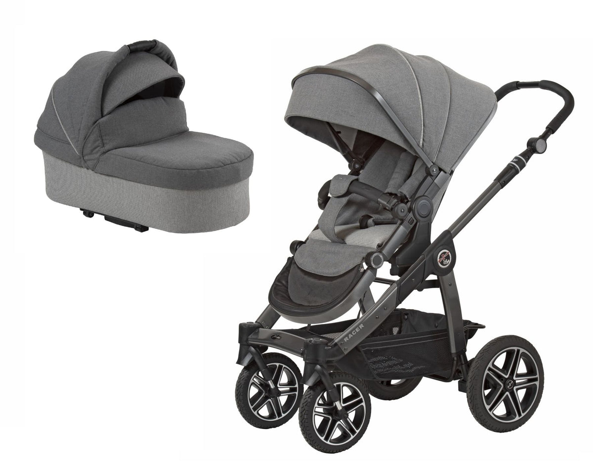 Hartan Kinderwagen Racer GTX mit Handbremse cozy grey 210 mit Falttasche