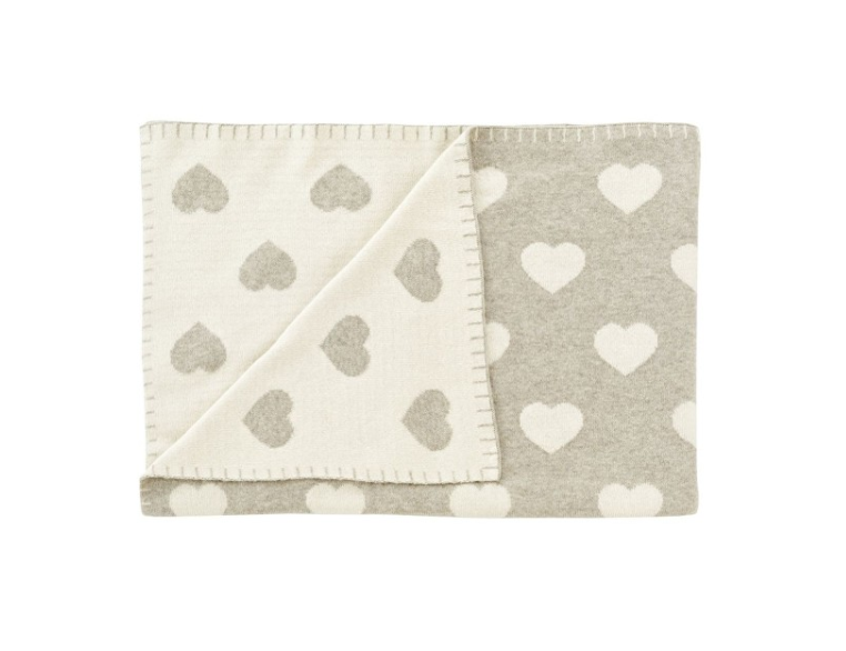 Schardt Babykuscheldecke - Herzchen melange beige