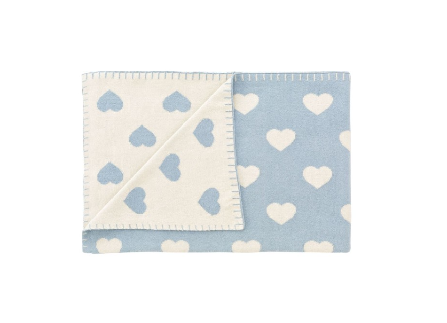 Schardt Babykuscheldecke - Herzchen hellblau