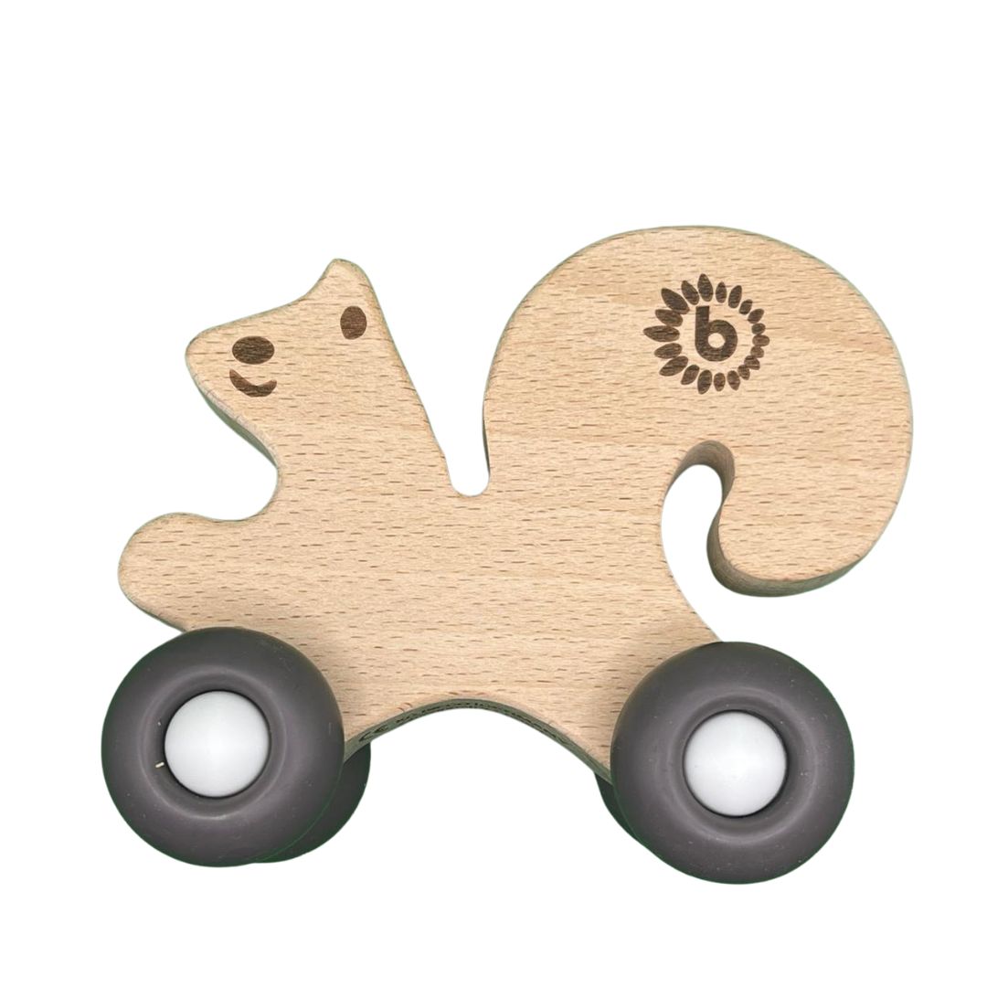 Bieco Silikon Holztiere mit Räder