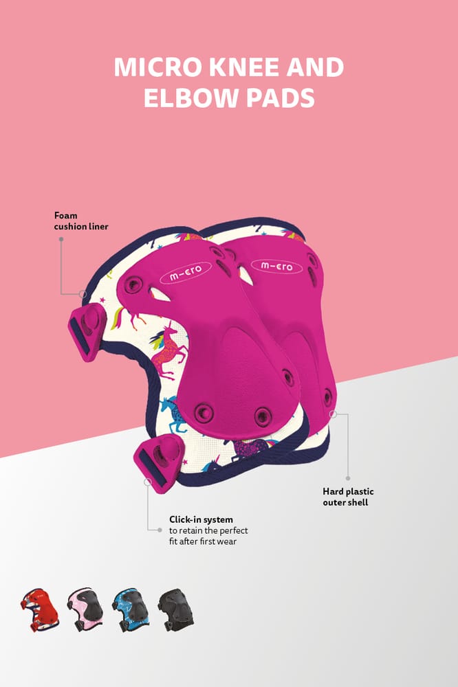 Micro Knie- & Ellenbogenschützer pink
