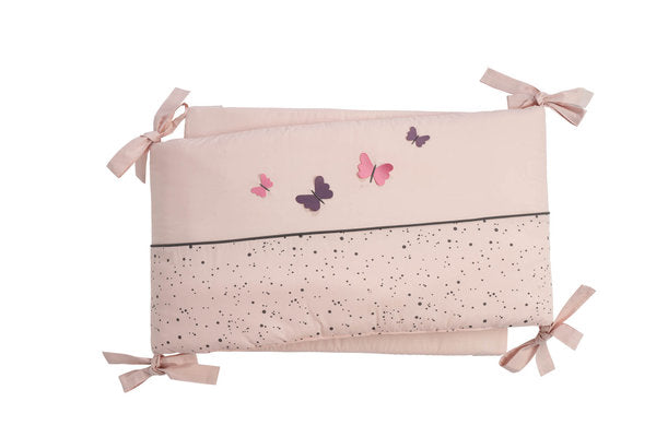 BeBe´s Collection - 3D Schmetterlinge Bett Set 3-teilig - rosa